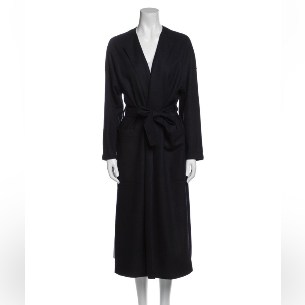 TOMORROWLAND Navy Wool Wrap Coat, Size Med